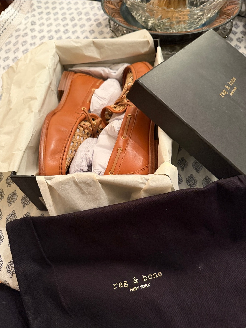 rag & bone Women's Cognac Leather Boat Shoes